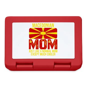 Macedonian Mom drapeau de la Macédoine du Nord pour Mère - Boîte à goûter - rouge - Devant