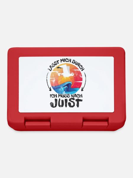 Lasst mich durch nach Juist Möwe Sonne Strand Meer - Brotdose - Rot