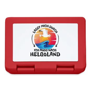 Lasst mich durch nach Helgoland Möwe Sonne Meer - Brotdose - Rot - Vorne