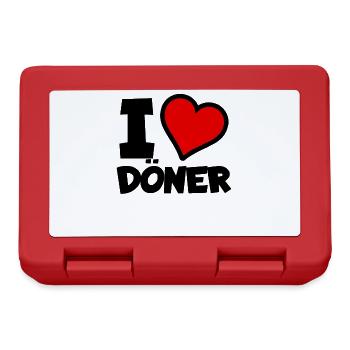 Ich liebe Döner - türkisches Essen - Brotdose - Rot - Vorne