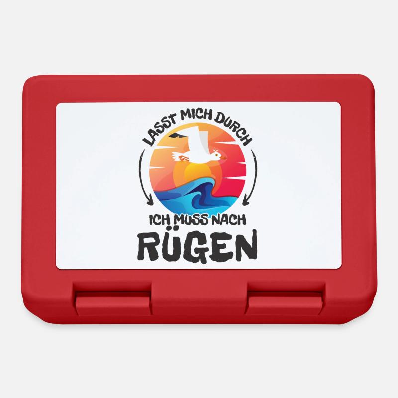 Lasst mich durch nach Rügen Möwe Sonne Strand - Brotdose - Rot