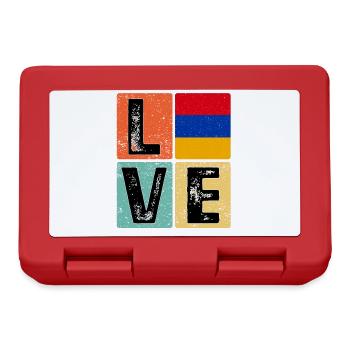 I Love Armenia drapeau pour la fierté arménienne - Boîte à goûter - rouge - Devant