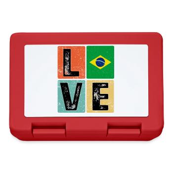 I Love Brazil flag for Brazilian pride - Lunchbox - red - Front