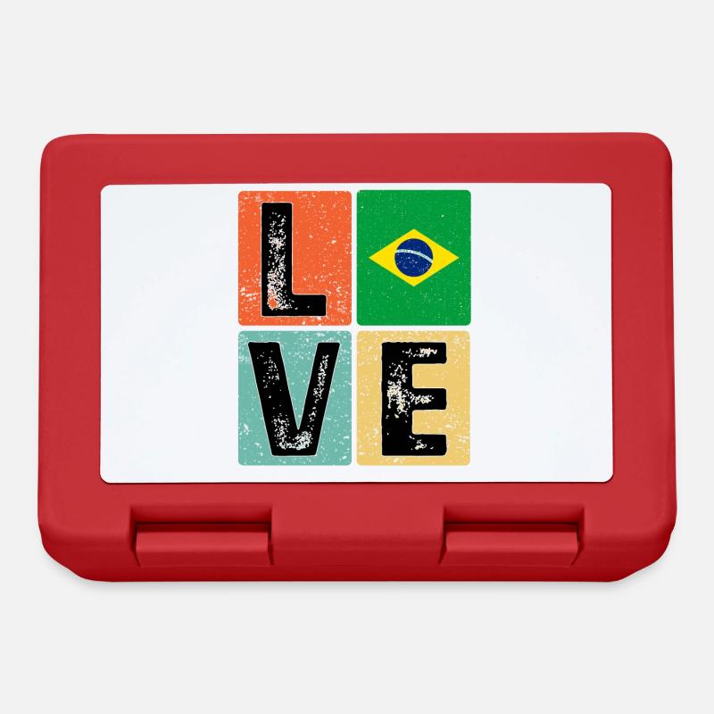 I Love Brazil drapeau pour l’orgueil brésilien - Boîte à goûter - rouge