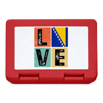I Love Bosnia Flagge für bosnischen Stolz - Brotdose - Rot - Vorne