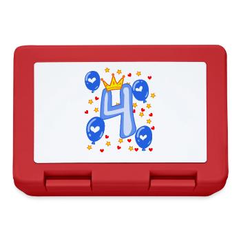 4th Birthday Young Balloons Crown Stars - Lunchbox - red - Front
