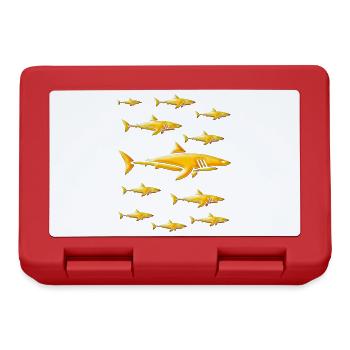 School of Golden Sharks - Gold Sharks - Lunchbox - red - Front
