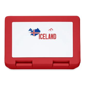 Iceland Flag Map Heartbeat for Icelandic Pride - Boîte à goûter - rouge - Devant