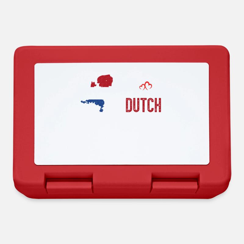 Netherlands Flag Map Heartbeat for Dutch Pride - Lunchbox - red