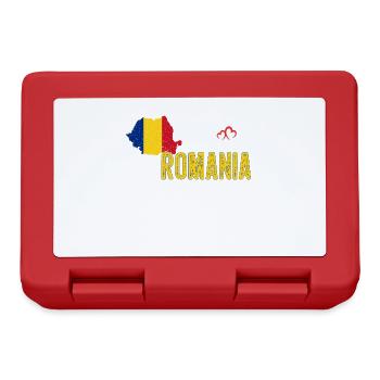 Romania Flag Map Heartbeat for Romanian Pride - Lunchbox - red - Front