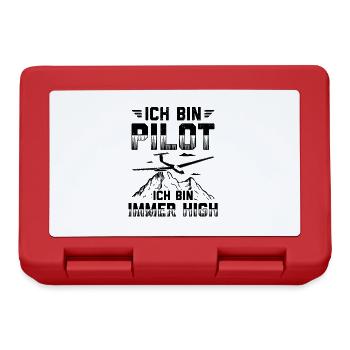 Ich bin Pilot ich bin immer high Thermik Geschenk - Brotdose - Rot - Vorne