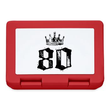 80 Zahl Krone - Brotdose - Rot - Vorne