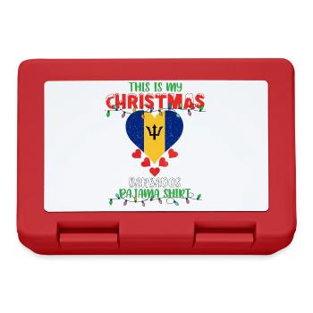 This Is My Christmas Barbados Flag Pajama - Brotdose - Rot - Vorne
