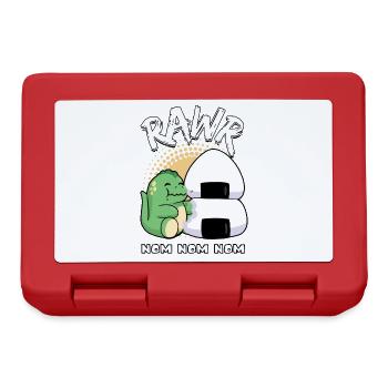 Rawr Nom Nom Nom Süßer Dinosaurier Sushi Reis Süß - Brotdose - Rot - Vorne