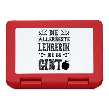 Allerbeste Lehrerin - Brotdose - Rot - Vorne