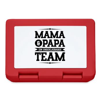 mama und papa team - Brotdose - Rot - Vorne