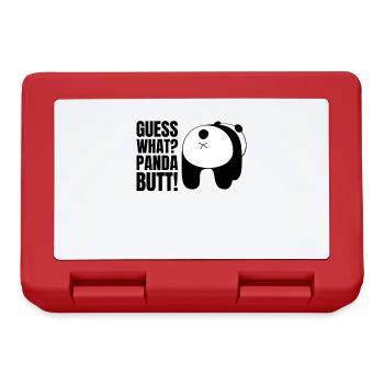 Guess what? Panda Butt Bär Spruch Humor Wortspiel - Brotdose - Rot - Vorne