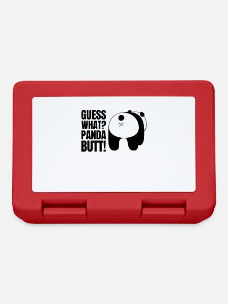 Guess what? Panda Butt Bär Spruch Humor Wortspiel - Brotdose - Rot