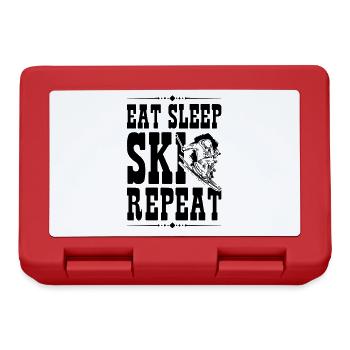 Eat Sleep Ski Repeat - Brotdose - Rot - Vorne