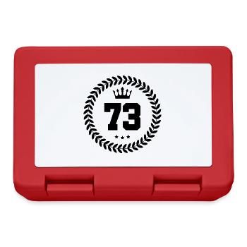 73 Zahl Kranz - Brotdose - Rot - Vorne