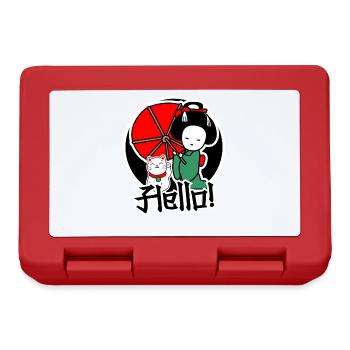 Le chat japonais et les femmes sont amis - Boîte à goûter - rouge - Devant