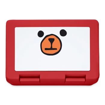Visage d’ours - Ours - Boîte à goûter - rouge - Devant