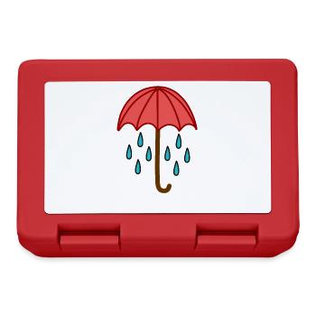 Gouttes de pluie sous le parapluie - Boîte à goûter - rouge - Devant