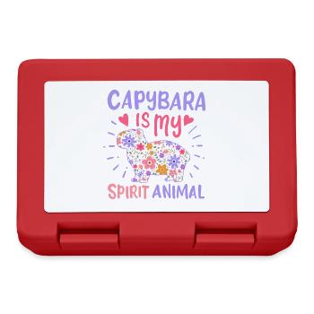 Capybara Krafttier - Brotdose - Rot - Vorne