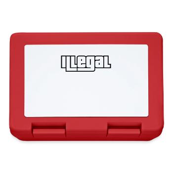 Illegal Blockschrift Design in Weiß - Brotdose - Rot - Vorne