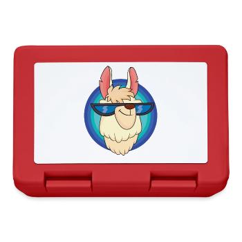 Cooles Lama mit Sonnenbrille - Brotdose - Rot - Vorne