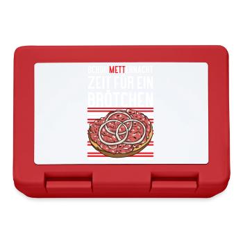Mannes Mett Mettbrötchen Witzig Fleisch Essen - Brotdose - Rot - Vorne
