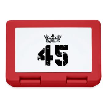 45 Zahl Krone - Brotdose - Rot - Vorne