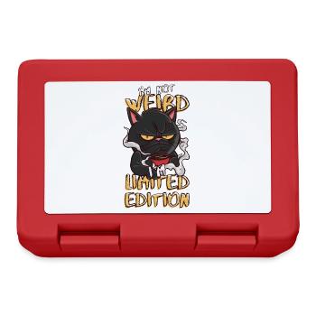 Cartoon Cat with Coffee Mug - Limited Edition - Lunchbox - red - Front