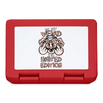 Cartoon Pig with Middle Finger - Limited Edition - Lunchbox - red - Front