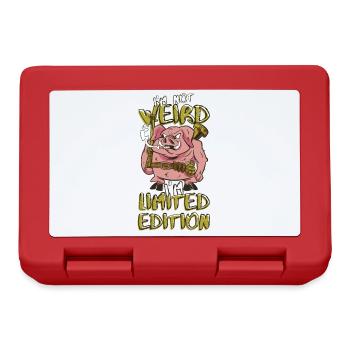 Cooles Cartoon Schwein - Limited Edition - Spruch - Brotdose - Rot - Vorne