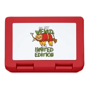 Cooles Cartoon Faultier - Limited Edition - Spruch - Brotdose - Rot - Vorne