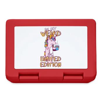 Cartoon Unicorn with Coffee Cup - Limited Edition - Lunchbox - red - Front