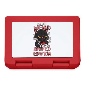 Cartoon Katze mit Kaffeetasse - Limited Edition - Brotdose - Rot - Vorne