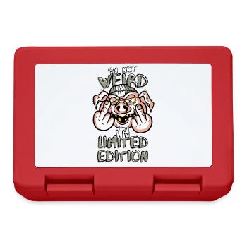 Cartoon Pig with Middle Finger - Limited Edition - Lunchbox - red - Front
