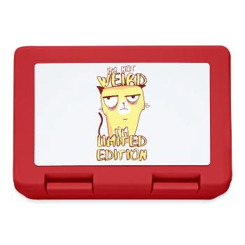 Genervte Cartoon Katze - Limited Edition - Spruch - Brotdose - Rot - Vorne