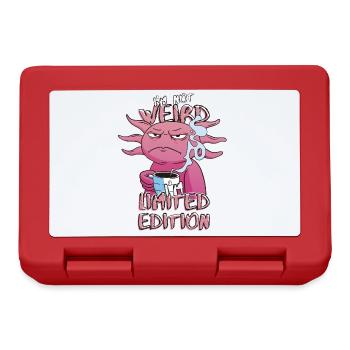Genervter Cartoon Axolotl - Limited Edition Spruch - Brotdose - Rot - Vorne