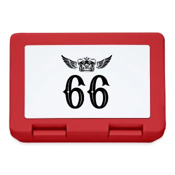 66 Zahl Krone - Brotdose - Rot - Vorne