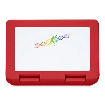 DNA Helix Regenbogen Genetik Tischtennis Bunt - Brotdose - Rot - Vorne