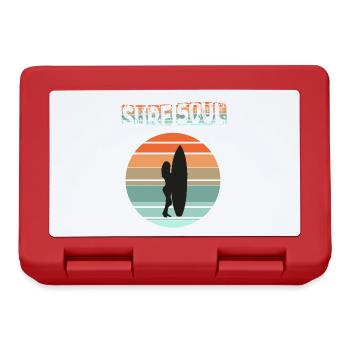 Surferin Silhouette mit Sonnenuntergang - Brotdose - Rot - Vorne