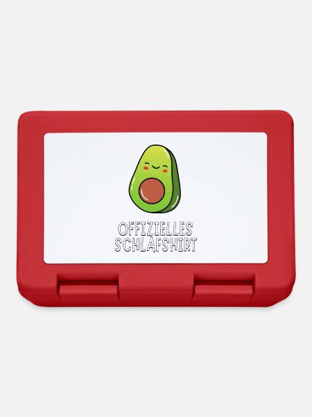 Offizielles Schlafshirt - Süßes Baby Avocado - Brotdose - Rot