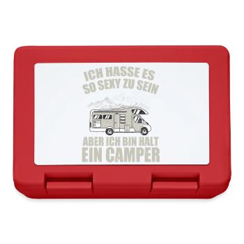 Cooles Camper Reisemobil Fun Shirt - Brotdose - Rot - Vorne