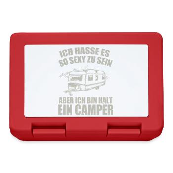 Cooles Camper Reisemobil Fun Shirt - Brotdose - Rot - Vorne