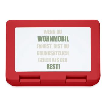 Cooles Camper Reisemobil Wohnmobil Fun Shirt - Brotdose - Rot - Vorne