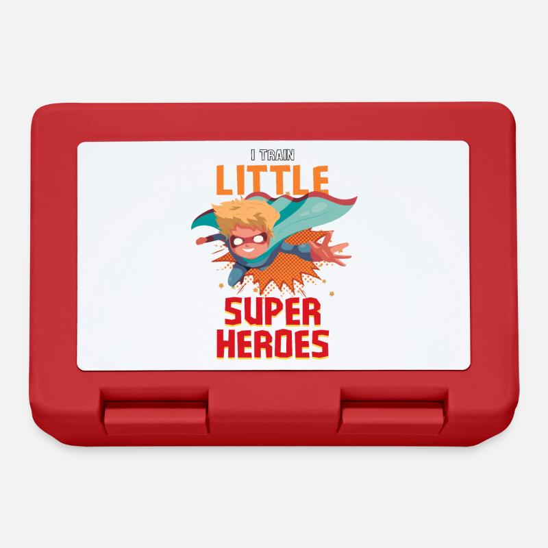 Une enseignante de maternelle élève des petits super-héros - Boîte à goûter - rouge