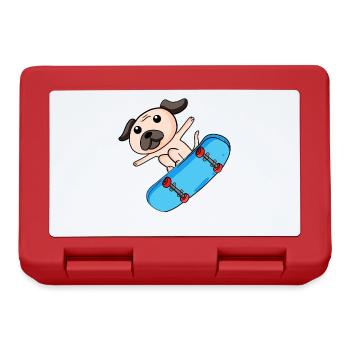 Chien Skater Skateboard Enfants Enfant Motif - Boîte à goûter - rouge - Devant
